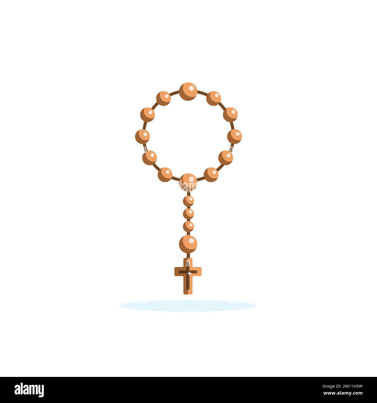Rosario isolato per pregare. Concetto religioso. Illustrazione vettoriale Illustrazione Vettoriale