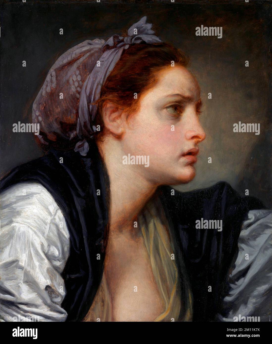 Capo studio di una donna di Jean-Baptiste Greuze (1725-1805), olio su legno, 1780 Foto Stock