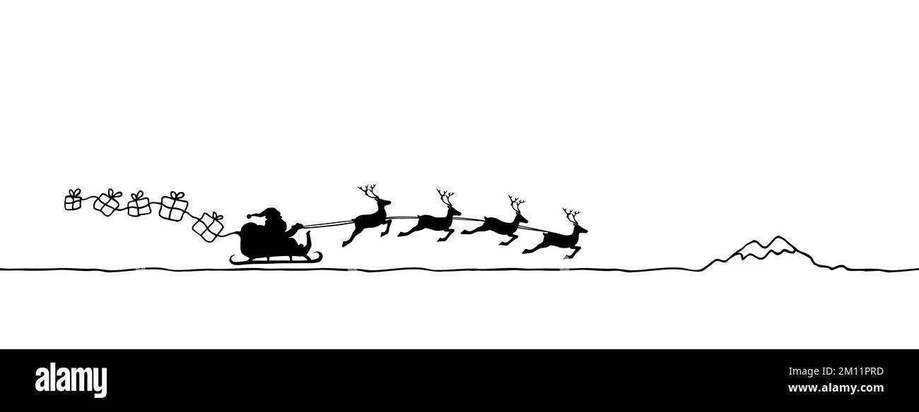 Il Babbo Natale Sulla Slitta Illustrazione Vettoriale - Illustrazione