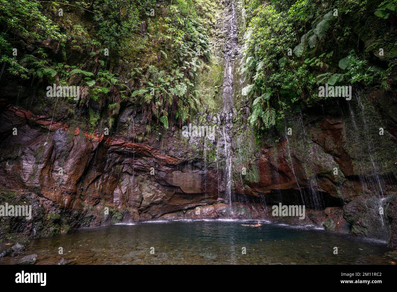 Attrazione turistica 25 Fontes Falls a Madeira Foto Stock