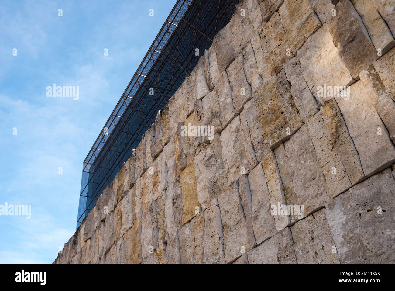 St Piazza Jakobs, sinagoga ebraica, Monaco, muro, muro di pietra Foto Stock