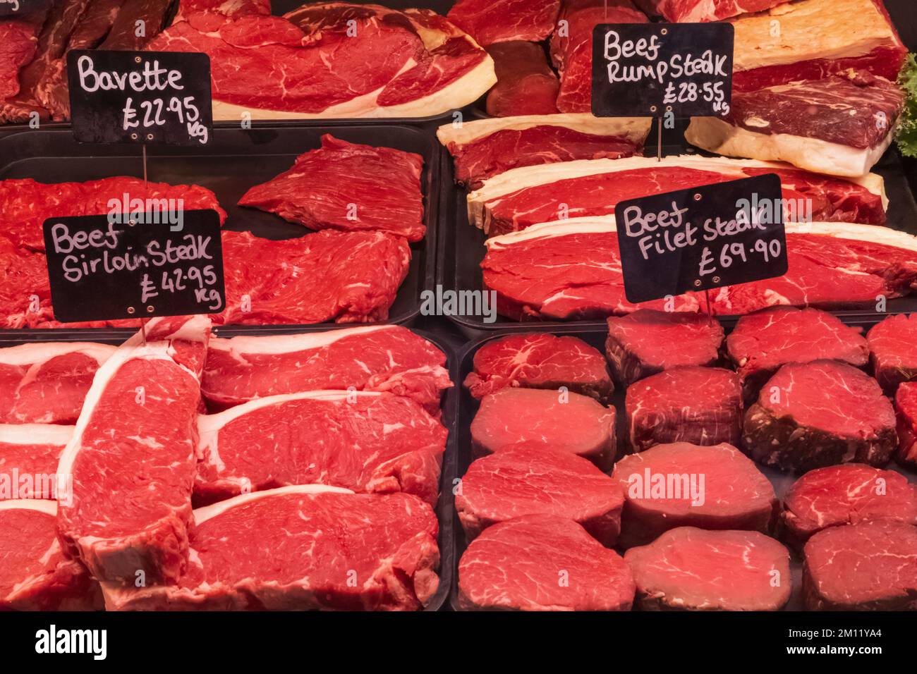 Borough Market, Display of Pork, Southwark, Londra, Inghilterra Foto Stock