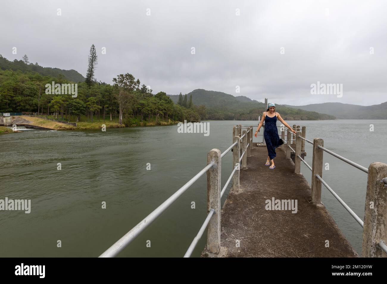 Il serbatoio d'acqua la Nicolière accanto a Villebague nell'isola di Mauritius, Africa Foto Stock