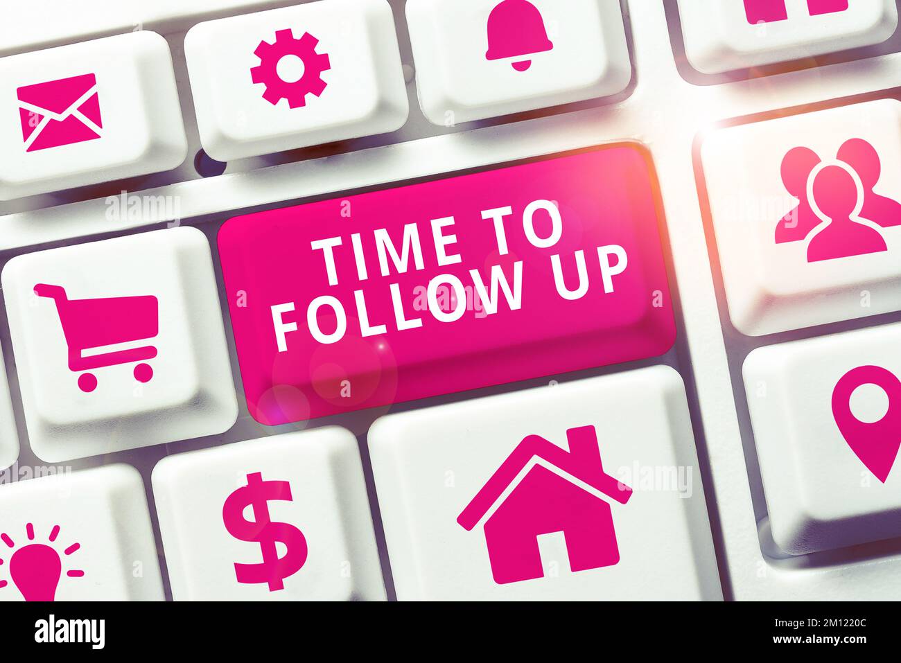 Ispirazione che mostra il tempo di registrazione per il follow-up. Parola scritta su richiesta dell'attività precedente o continuazione delle informazioni Foto Stock