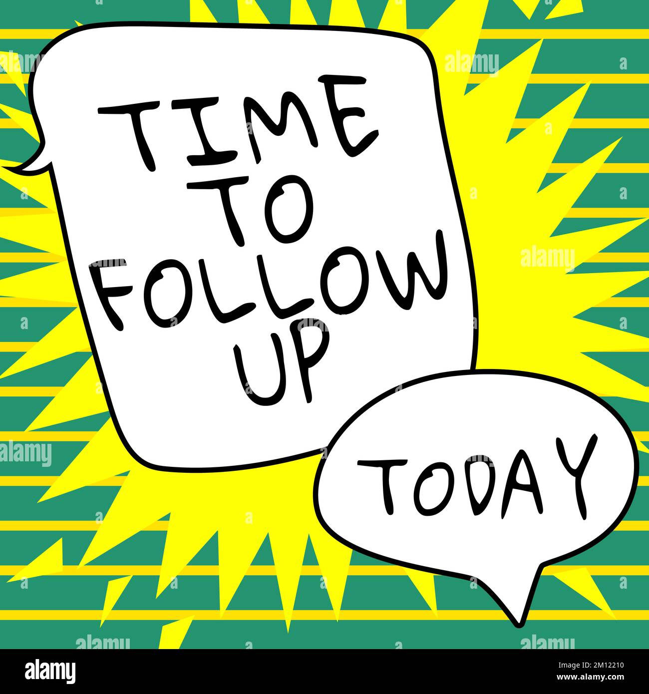 Scrittura manuale del testo tempo di follow-up. Parola scritta su richiesta dell'attività precedente o continuazione delle informazioni Foto Stock