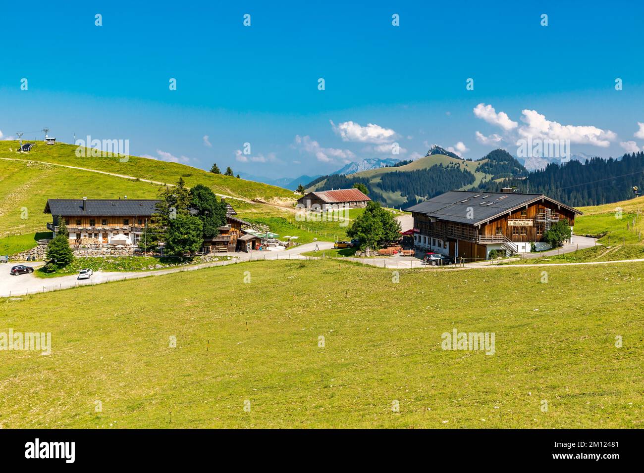 Speck-Alm and Waller Alm, Inn, Sudelfeld, Bayrischzell, Mangfallgebirge, Alta Baviera, Baviera, Germania, Europa Foto Stock