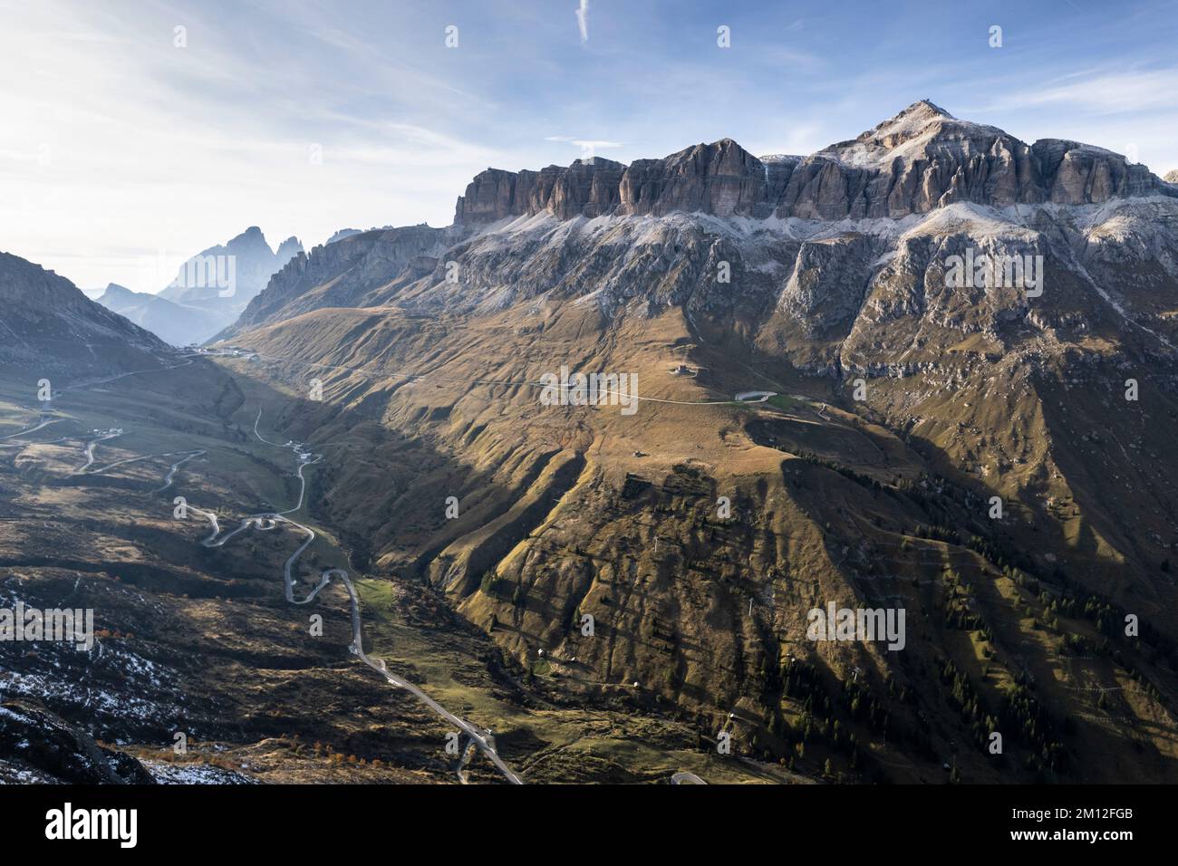 Europa, Italia, Alpi, Dolomiti, Montagne, Trentino-Alto Adige/Südtirol, Vista da Sass Pordoi / Pordoijoch Foto Stock