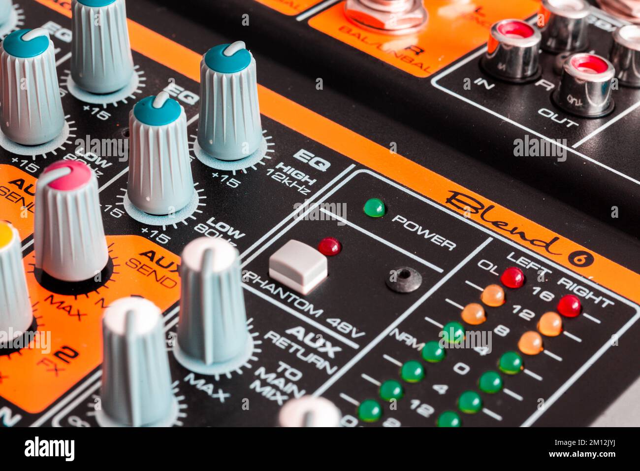 mixaggio analogico pult per la musica Foto Stock