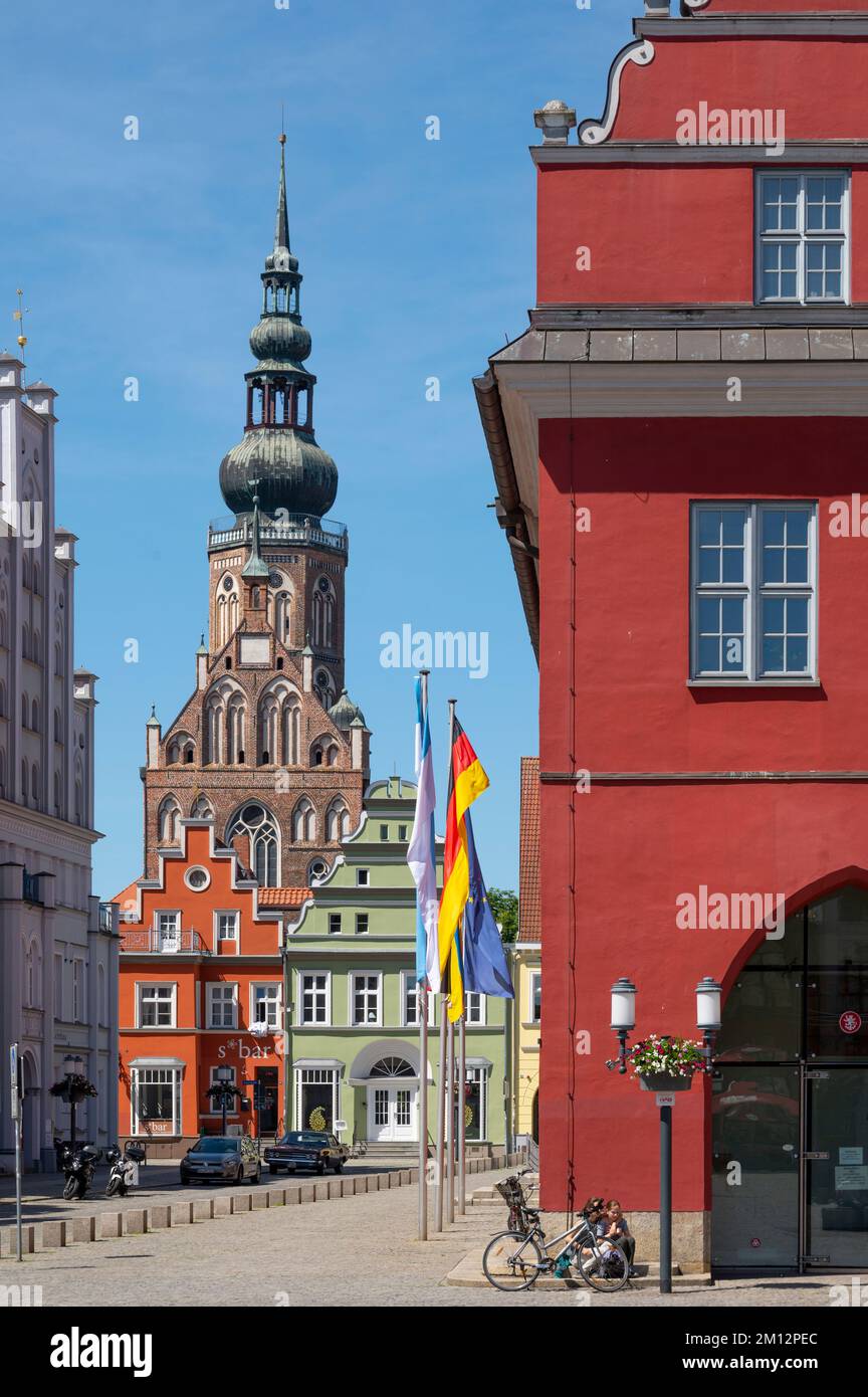 Germania, Mar Baltico, Meclemburgo-Pomerania occidentale, Greifswald Bodden, città anseatica Greifswald, Centro storico Foto Stock