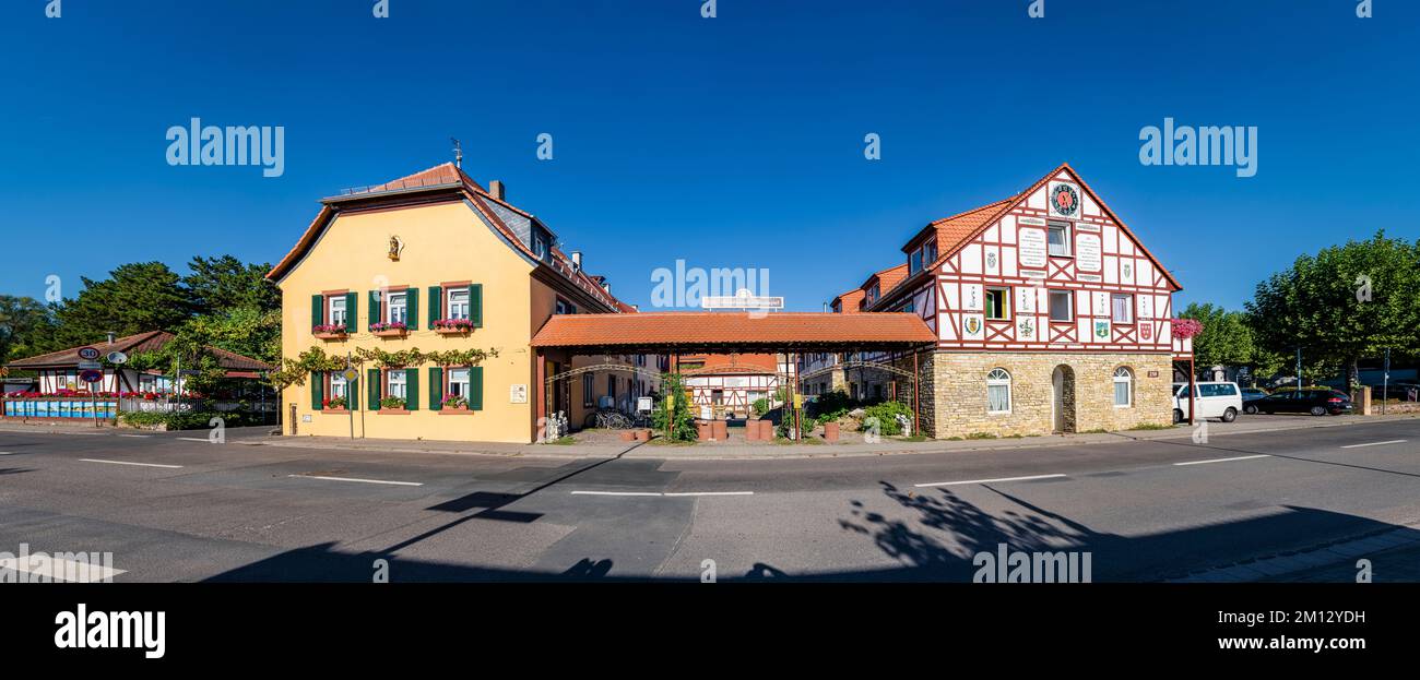 Panorama ad alta risoluzione del carillon Frei-Weinheim, Rheinhessen, Foto Stock