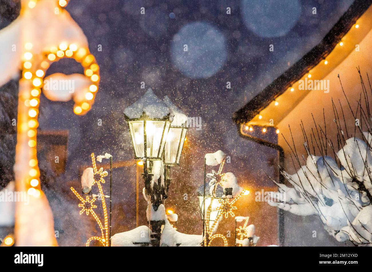 Inverno a Natale a Hohenems, Vorarlberg, Austria. Foto Stock