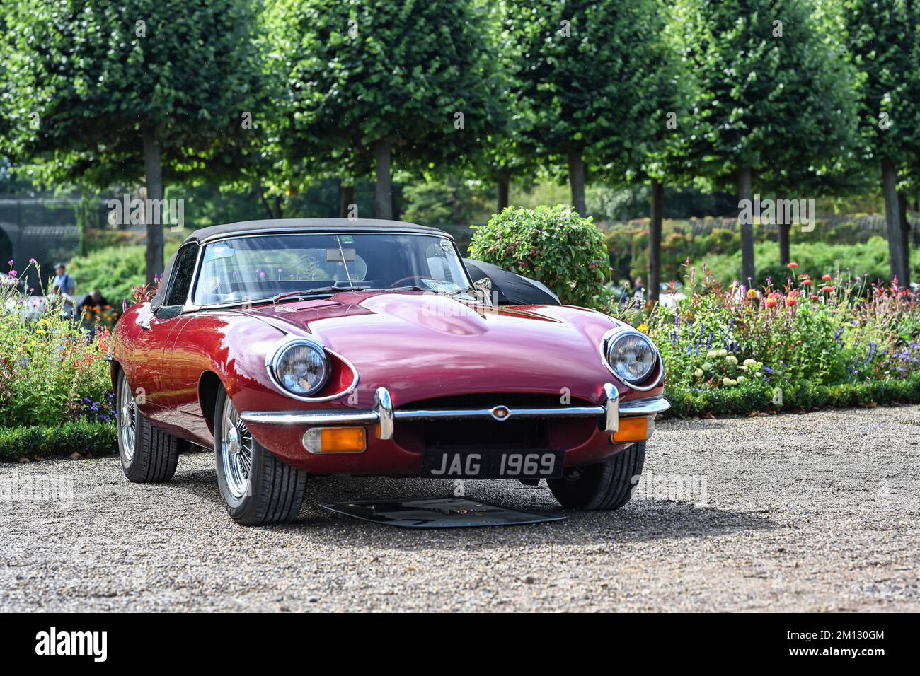 Bad König, Hesse, Germania, Jaguar e-Type, serie S2 - 4,2, costruito 1969, cilindrata 4235 cc, 269 cv, al festival delle auto classiche. Foto Stock