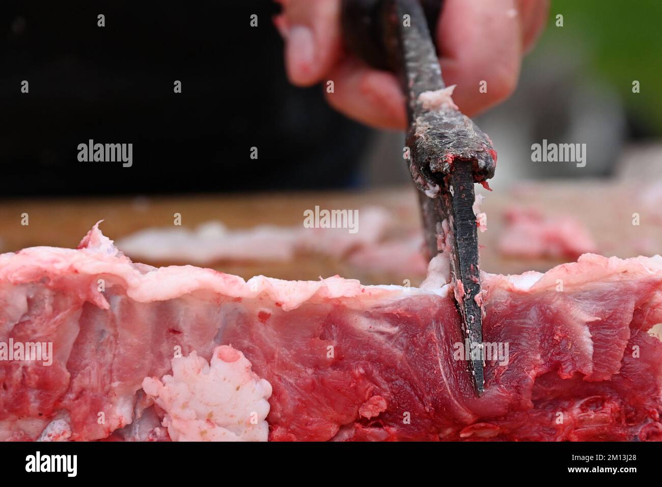 Taglio di carne di maiale Foto Stock