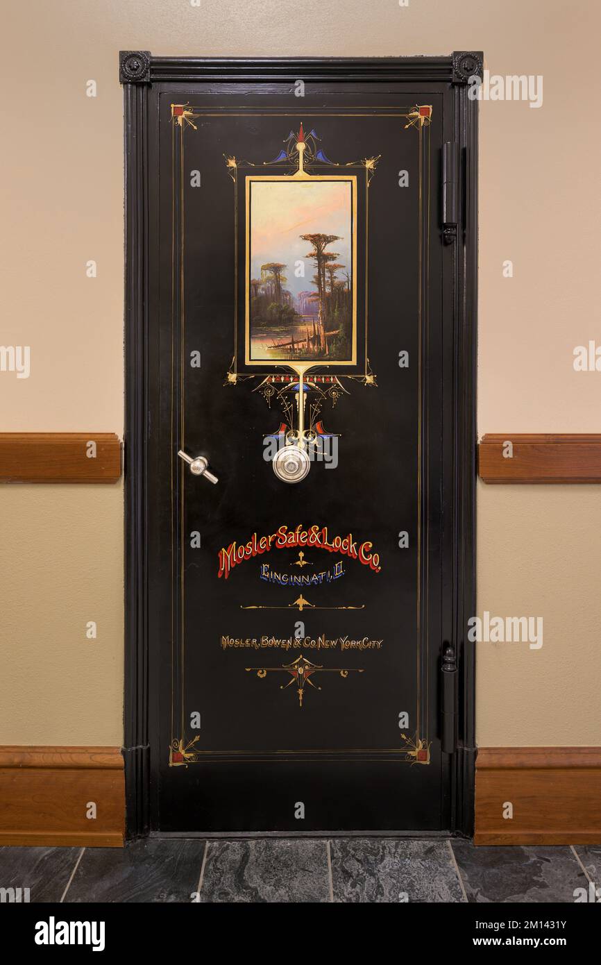 Vault (Mosler Safe & Lock Company) nel seminterrato dell'edificio del Campidoglio dello Stato del Wyoming a Cheyenne, Wyoming Foto Stock
