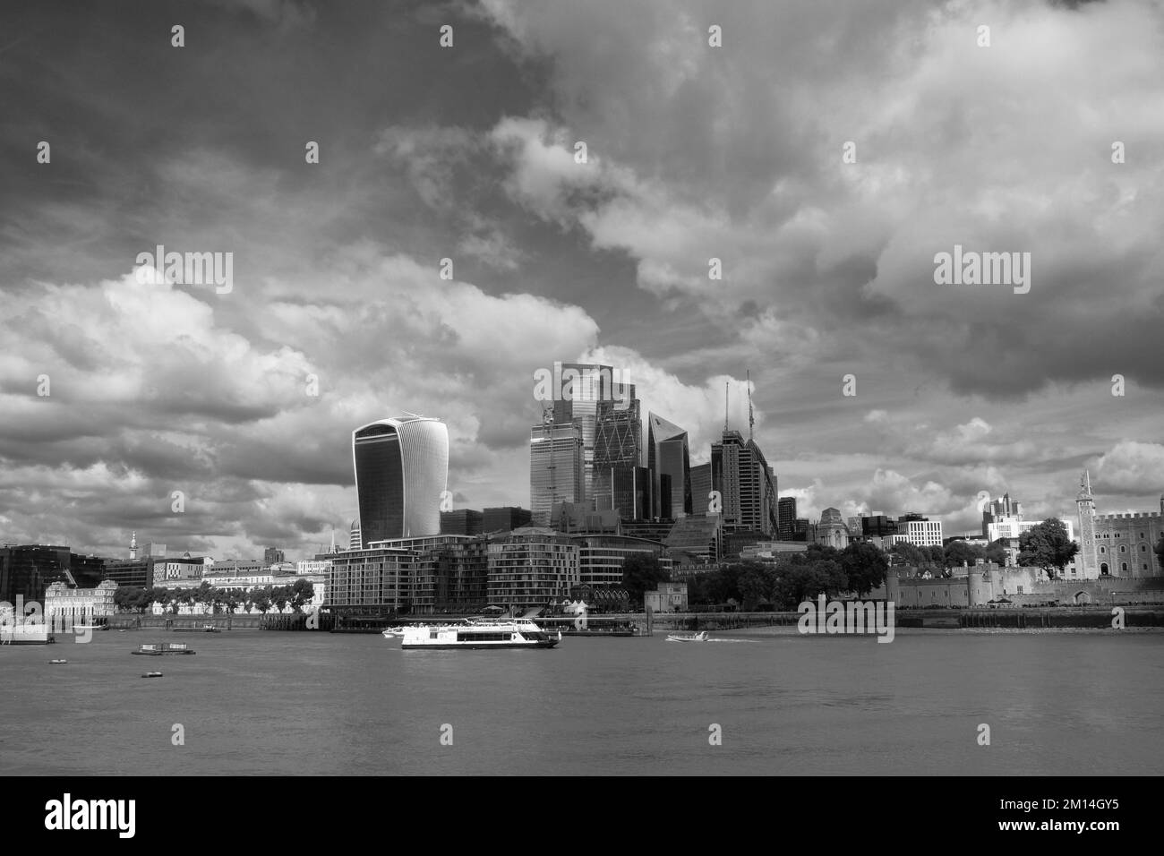 Londra - Global Financial District - versione in bianco e nero Foto Stock