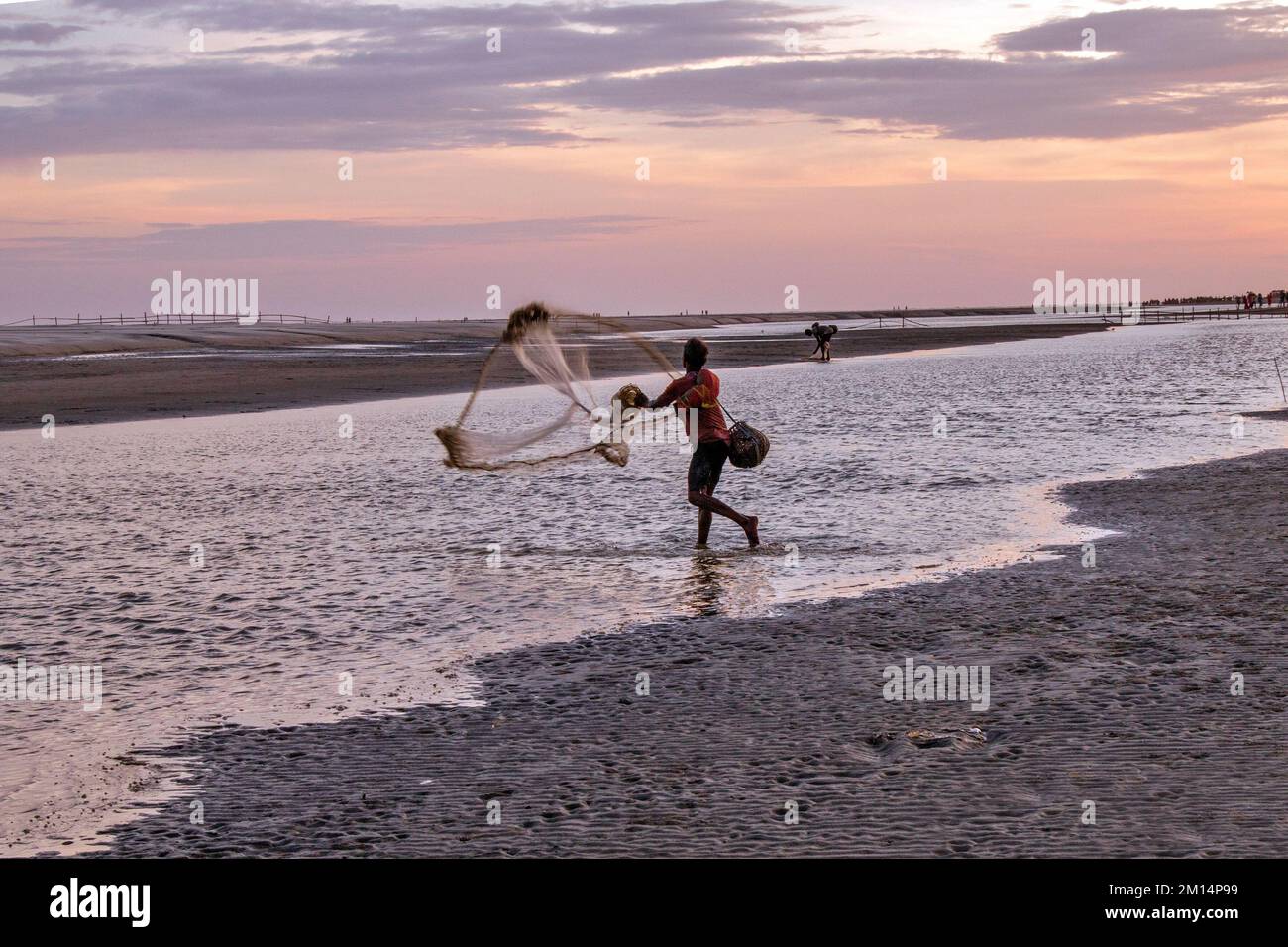 tempo di pesca a bakkhali ovest bengala india Foto Stock