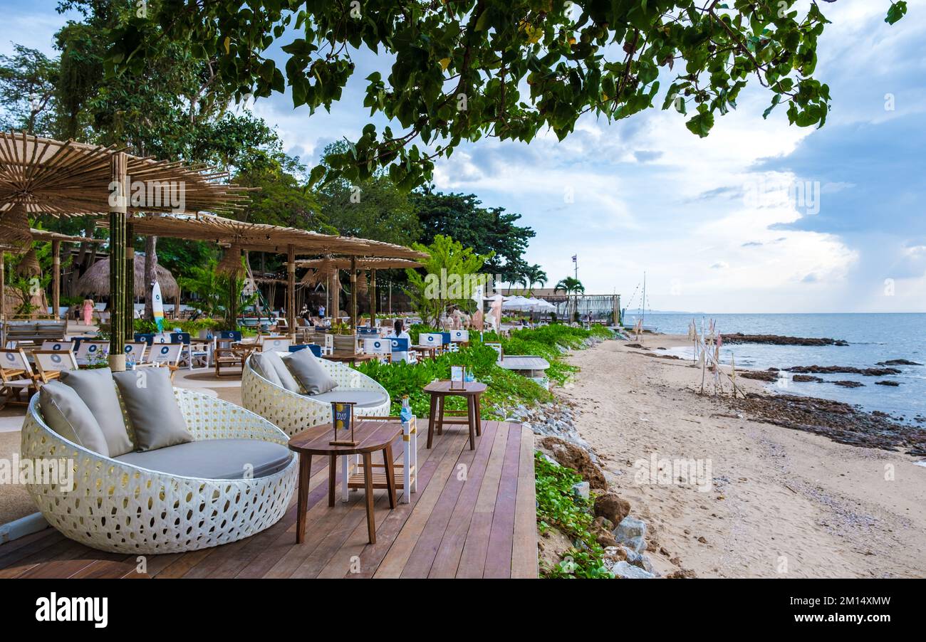 Pattaya Thailandia Dicembre 2022, vista al ristorante caffetteria, l'oasi fronte spiaggia di Oxygen a Pattaya Thailandia. Foto Stock