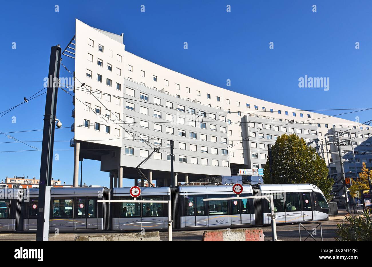 Tolosa, Francia, Résidence étudiant Aragon, University Hall of Residence con 222 appartamenti tipo T1 e T2 nel quartiere di Arènes, aperto nel 1994 Foto Stock
