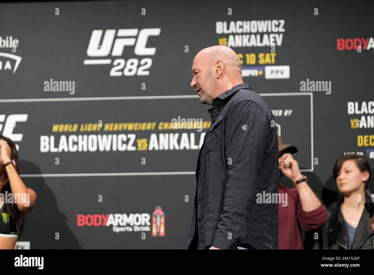 Las Vegas, Stati Uniti. 09th Dec, 2022. LAS VEGAS, NV - 9 dicembre: Dana White in partecipazione alla MGM Grand Garden Arena per UFC 282 - Blachowicz vs Ankalaev : Ceremonial Weigh-ins il 9 dicembre 2022 a Las Vegas, NV, Stati Uniti. (Foto di Louis Grasse/PxImages) Credit: PX Images/Alamy Live News Foto Stock