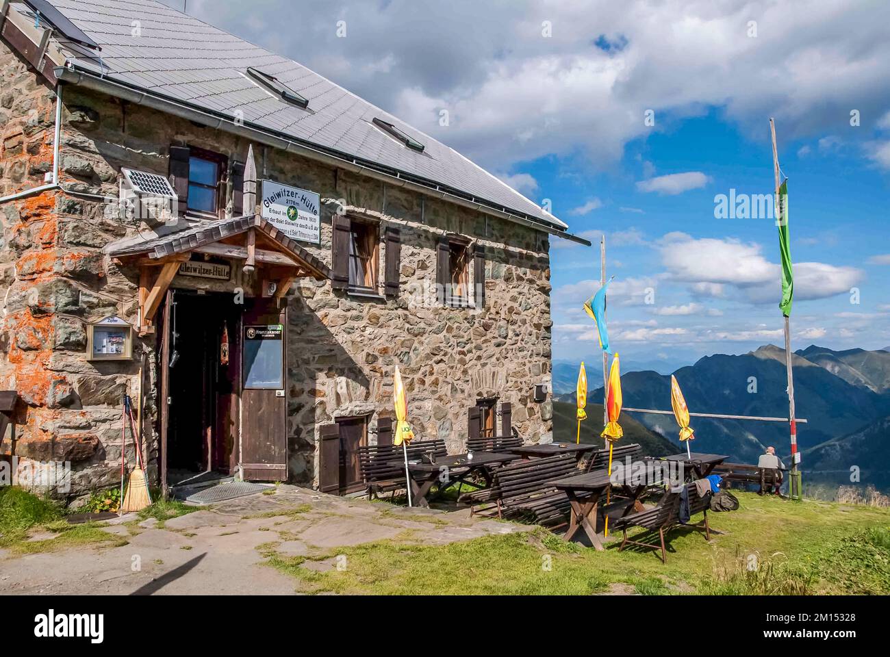 L'immagine è del Club Alpino Tedesco DAV Sektion Tittmoning proprietà Gleiwitzer Hut nel Glockner Gruppo di montagna, essendo una delle capanne sul popolare Gross Glockner Runde Tour. Foto Stock