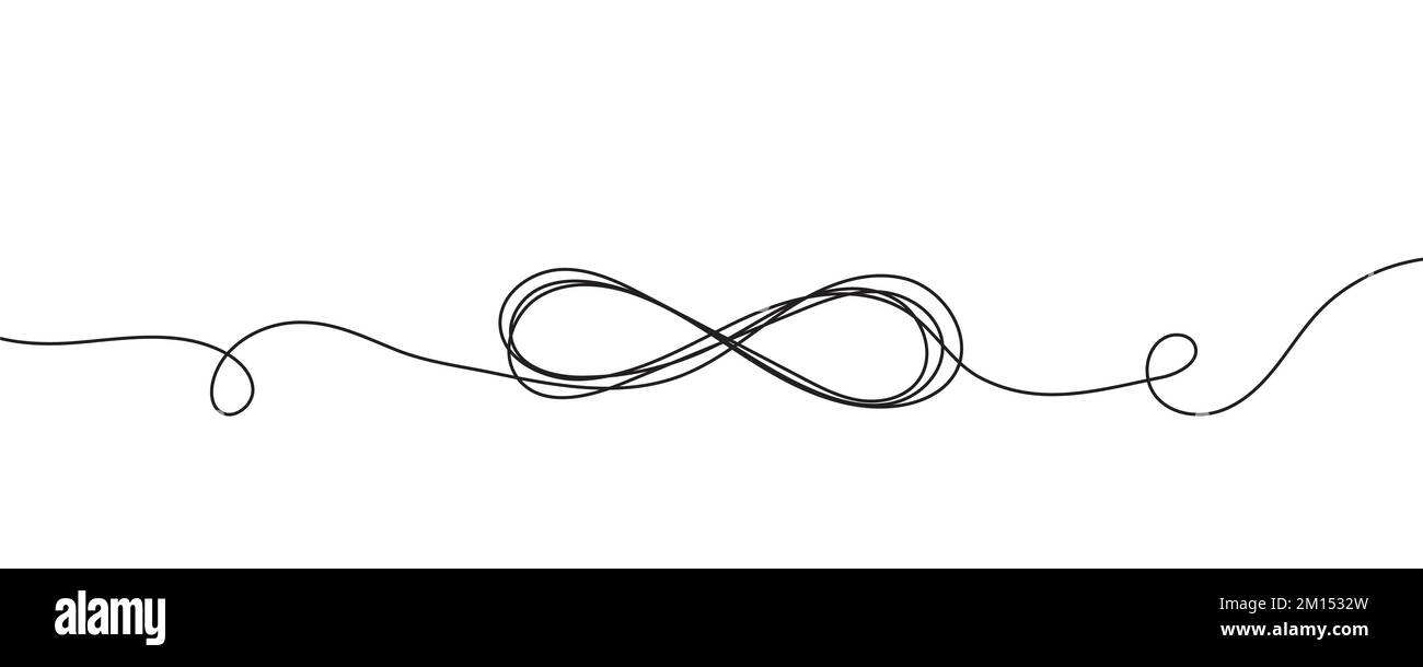 Disegno continuo di una linea del segno infinito. Illustrazione vettoriale Illustrazione Vettoriale