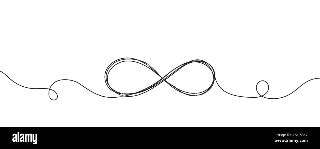 Disegno continuo di una linea del segno infinito. Illustrazione vettoriale Illustrazione Vettoriale