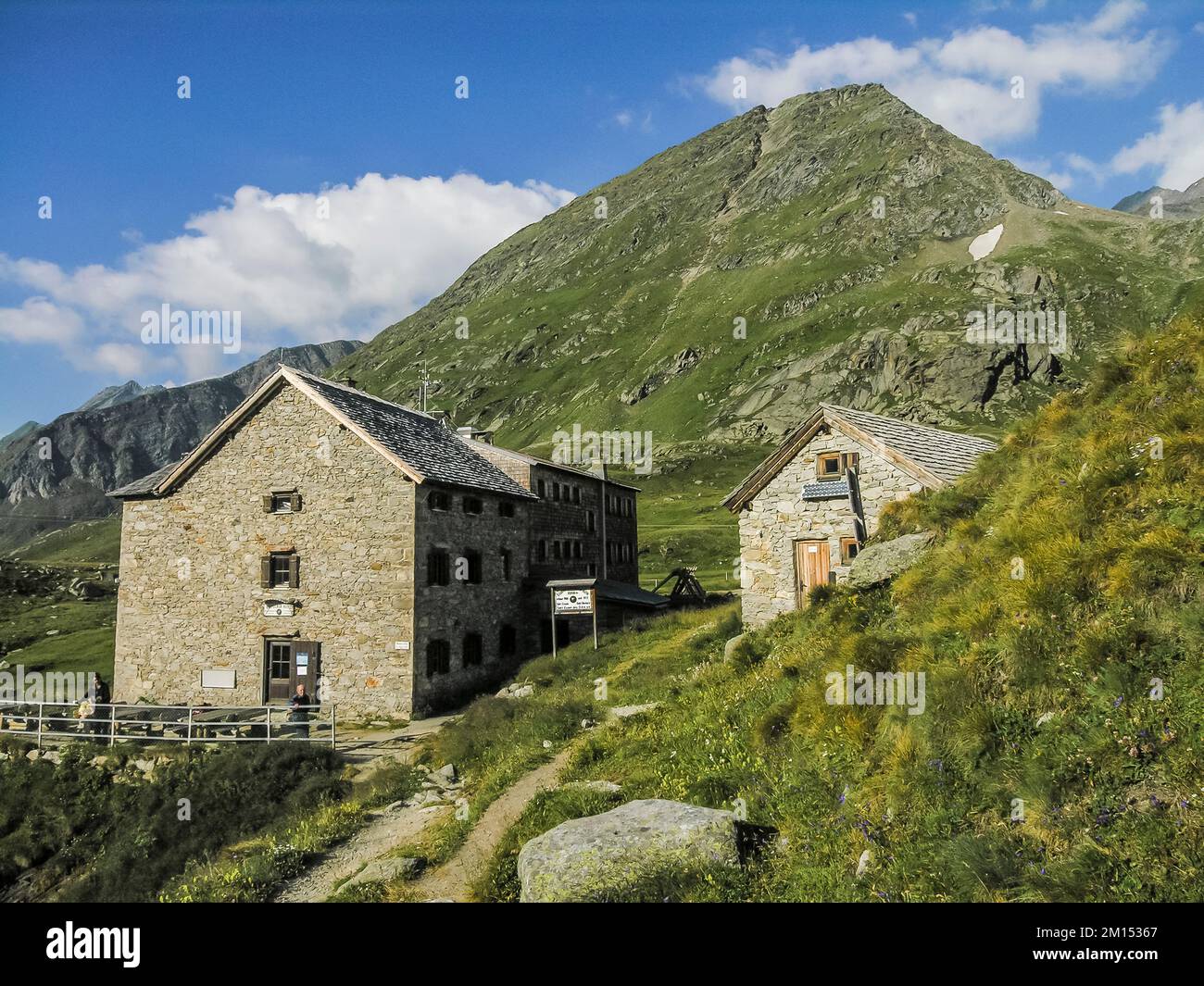 L'immagine è del Club Alpino Tedesco DAV SektionBergfreunde-Rheydt di proprietà Essener Rostocker Hut nel Gruppo Venediger di montagna, noto come la Venezia delle Alpi. Foto Stock