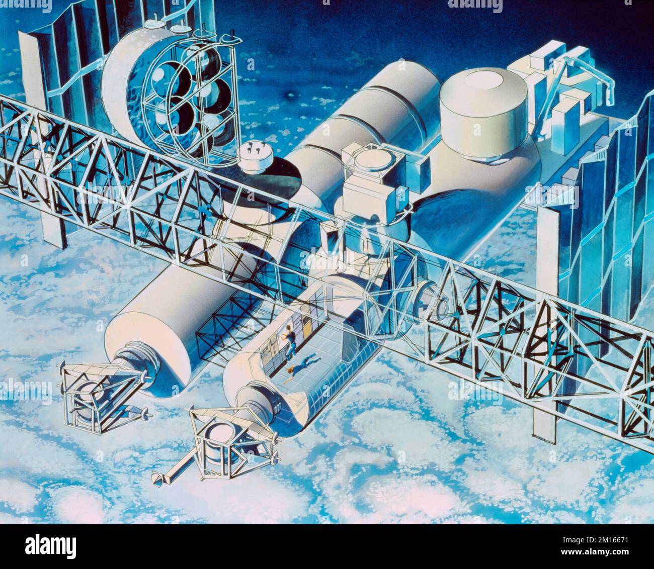 L'impressione dell'artista di Space Station Foto Stock