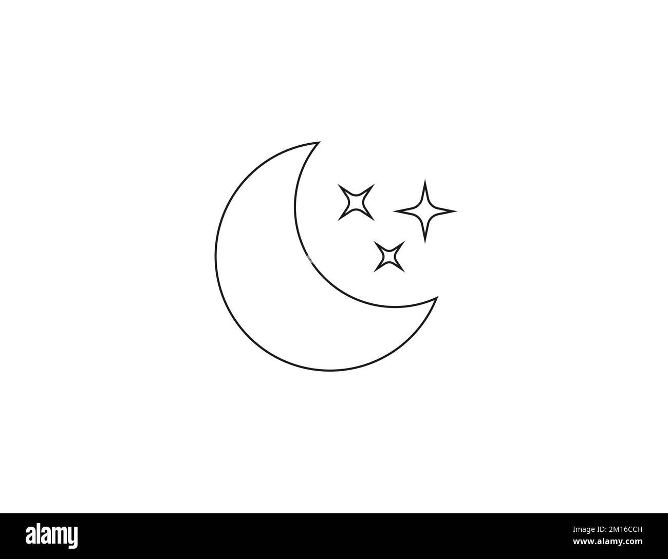 Crescent, luna, icona notte. Illustrazione vettoriale. Illustrazione Vettoriale