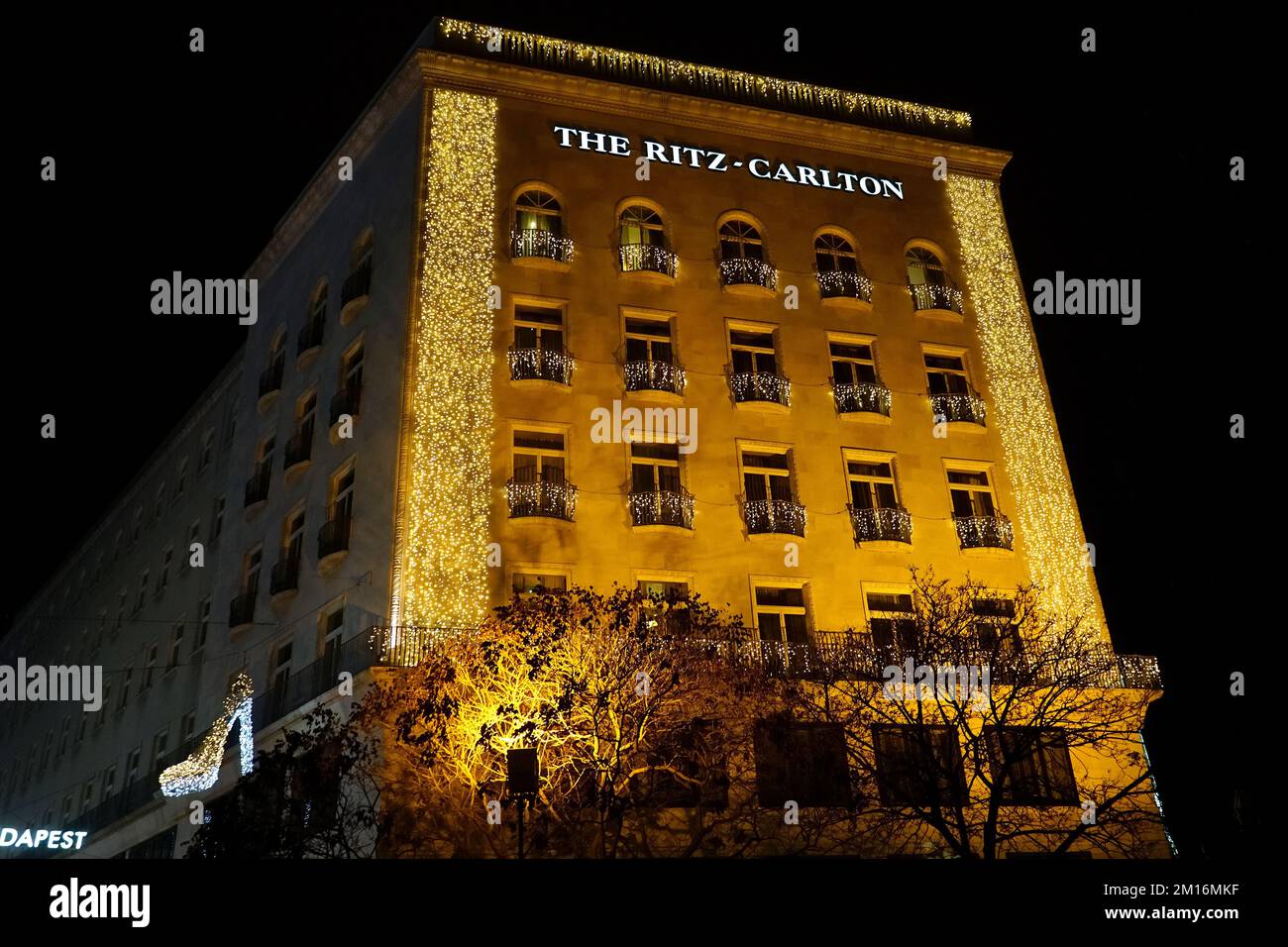 Ritz-Carlton Hotel, mercatino di Natale, Budapest, Ungheria, Magyarország, Europa Foto Stock