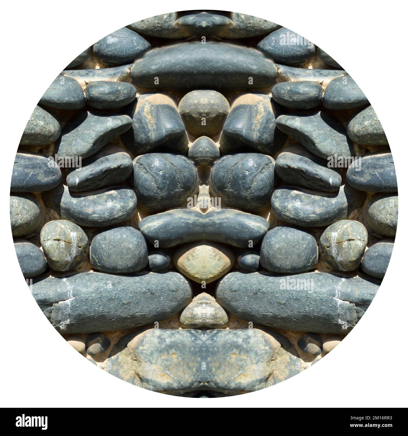 Sfondo di texture di ciottoli blu, carta da parati decorativa di texture di pietre piccole Foto Stock