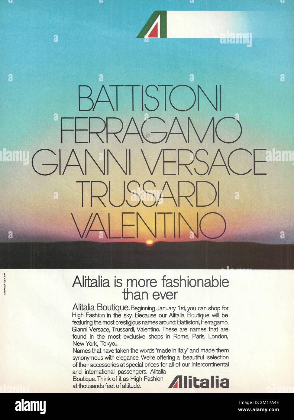 Ailitalia vintage magazine pubblicità compagnie aeree italiane vintage pubblicità Foto Stock