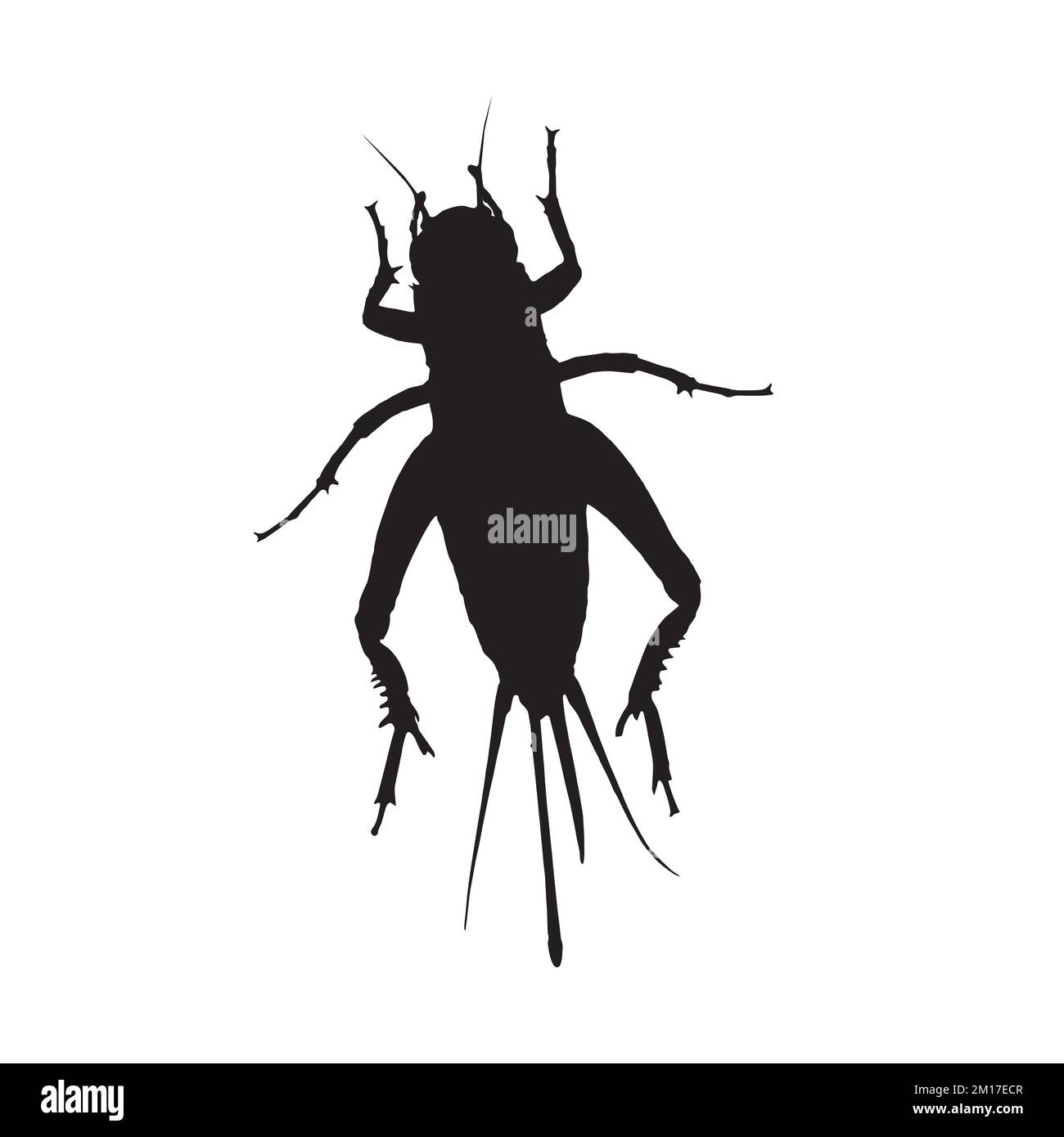 Illustrazione vettoriale di silhouette di cricket Illustrazione Vettoriale