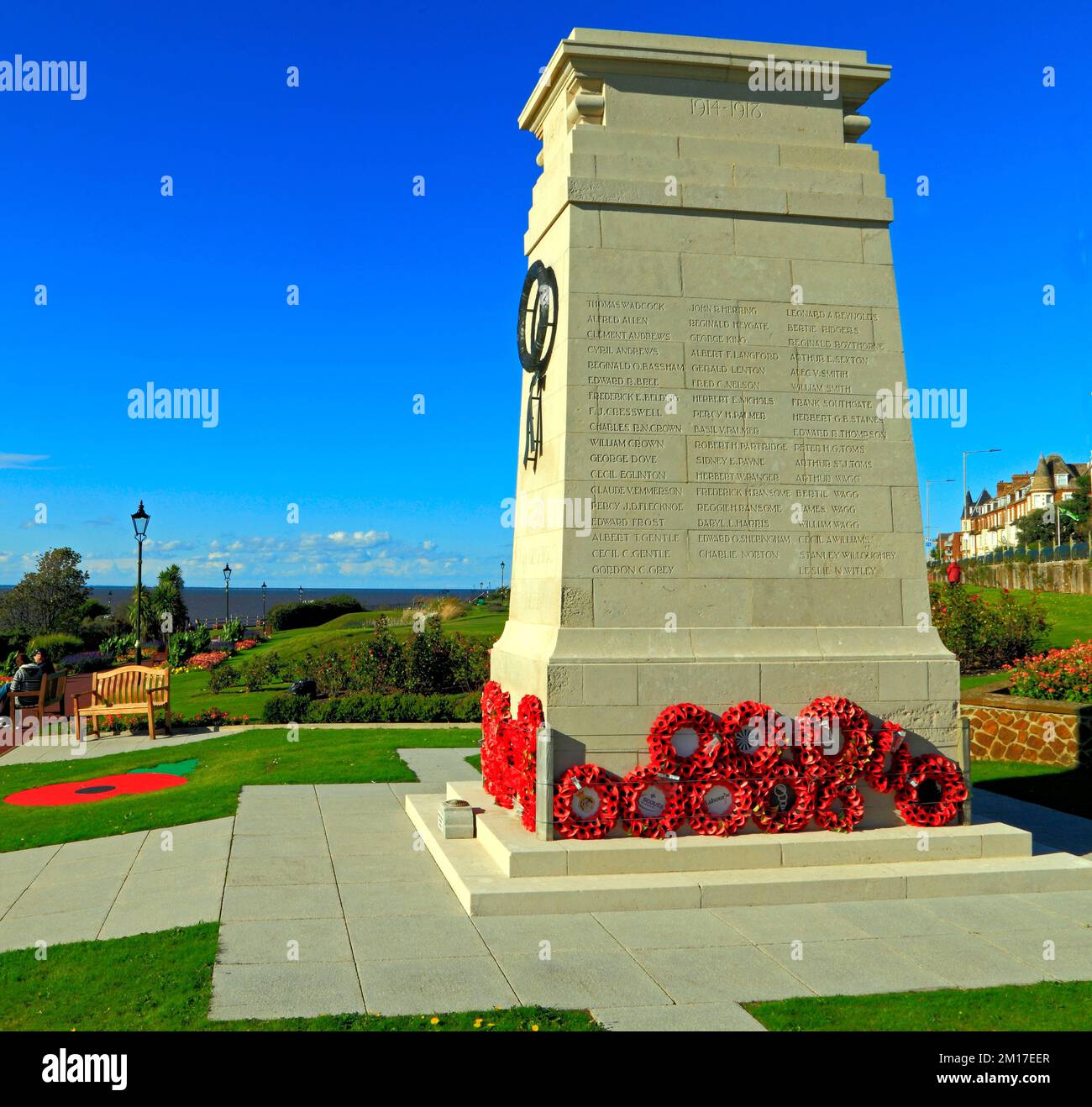 War Memorial, Esplanade Gardens, Marine Parade, Hunstanton, Norfolk, Inghilterra, Regno Unito Foto Stock