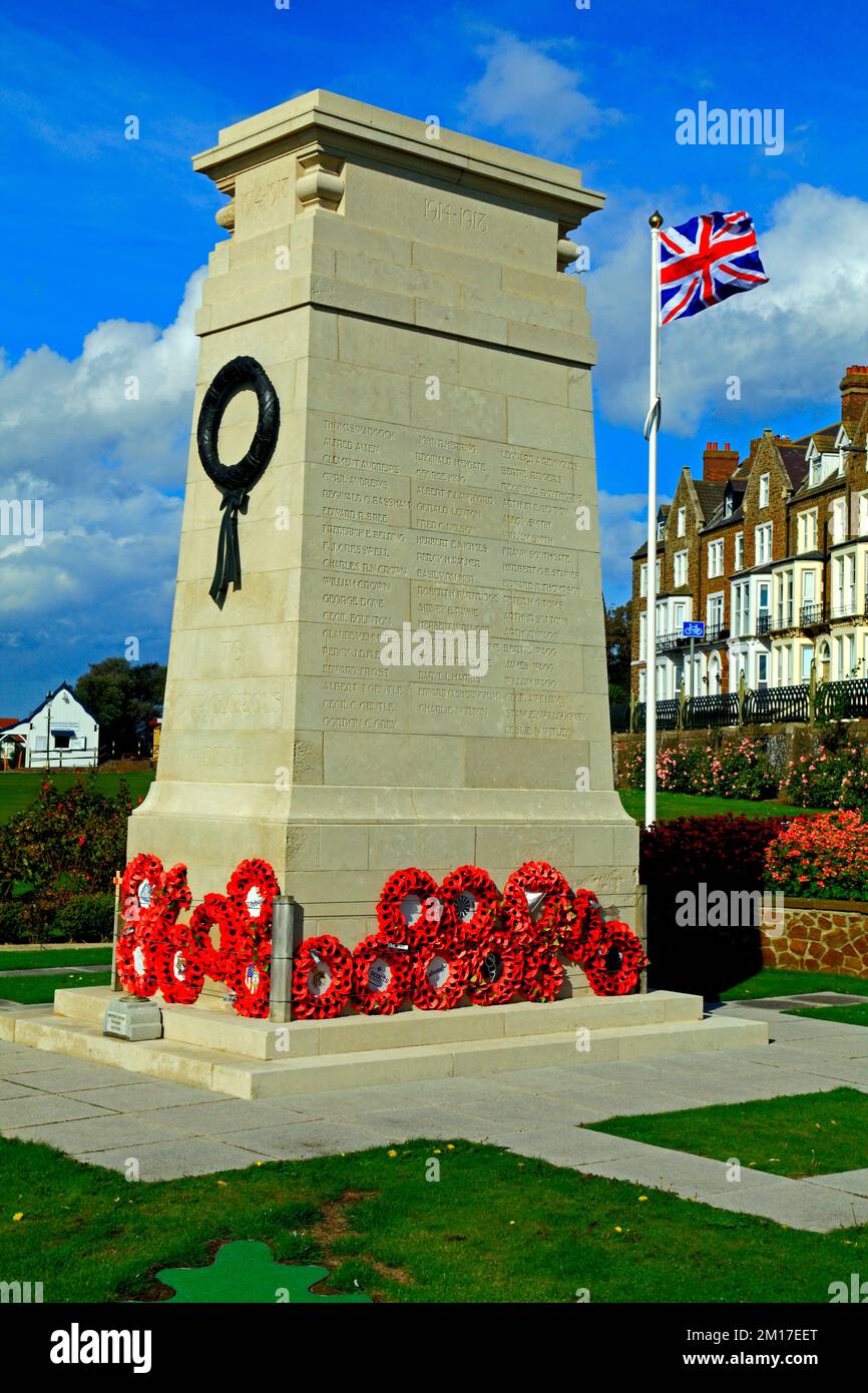 War Memorial, Esplanade Gardens, Marine Parade, Hunstanton, Norfolk, Inghilterra, Regno Unito Foto Stock