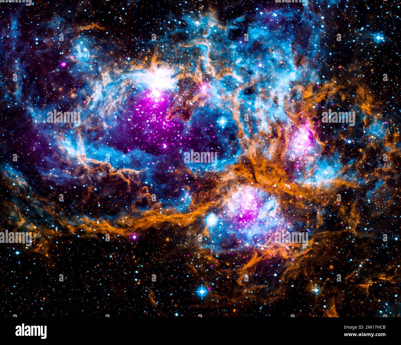 Nebulose e Clusters of Stars, anche conosciuto come una meraviglia cosmica nello spazio. Elementi di questa immagine forniti dalla NASA. Foto Stock