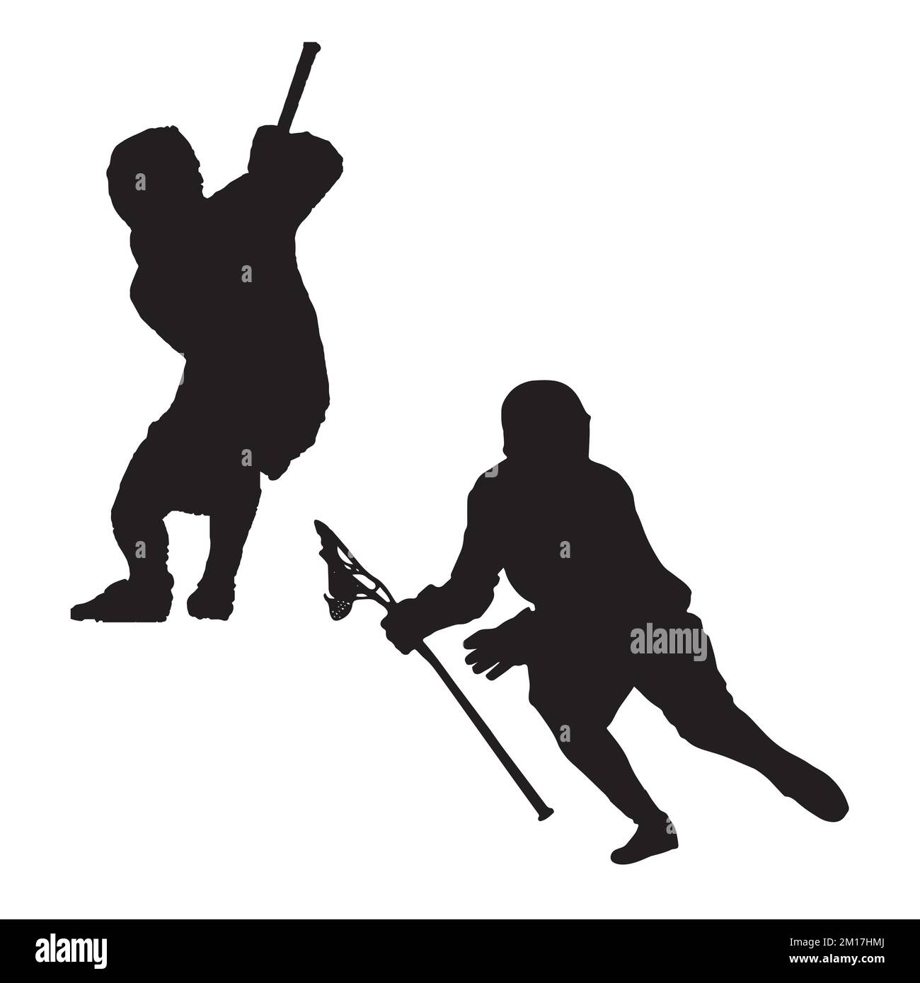 Lacrosse giocatore Arte Silhouette Illustrazione Vettoriale