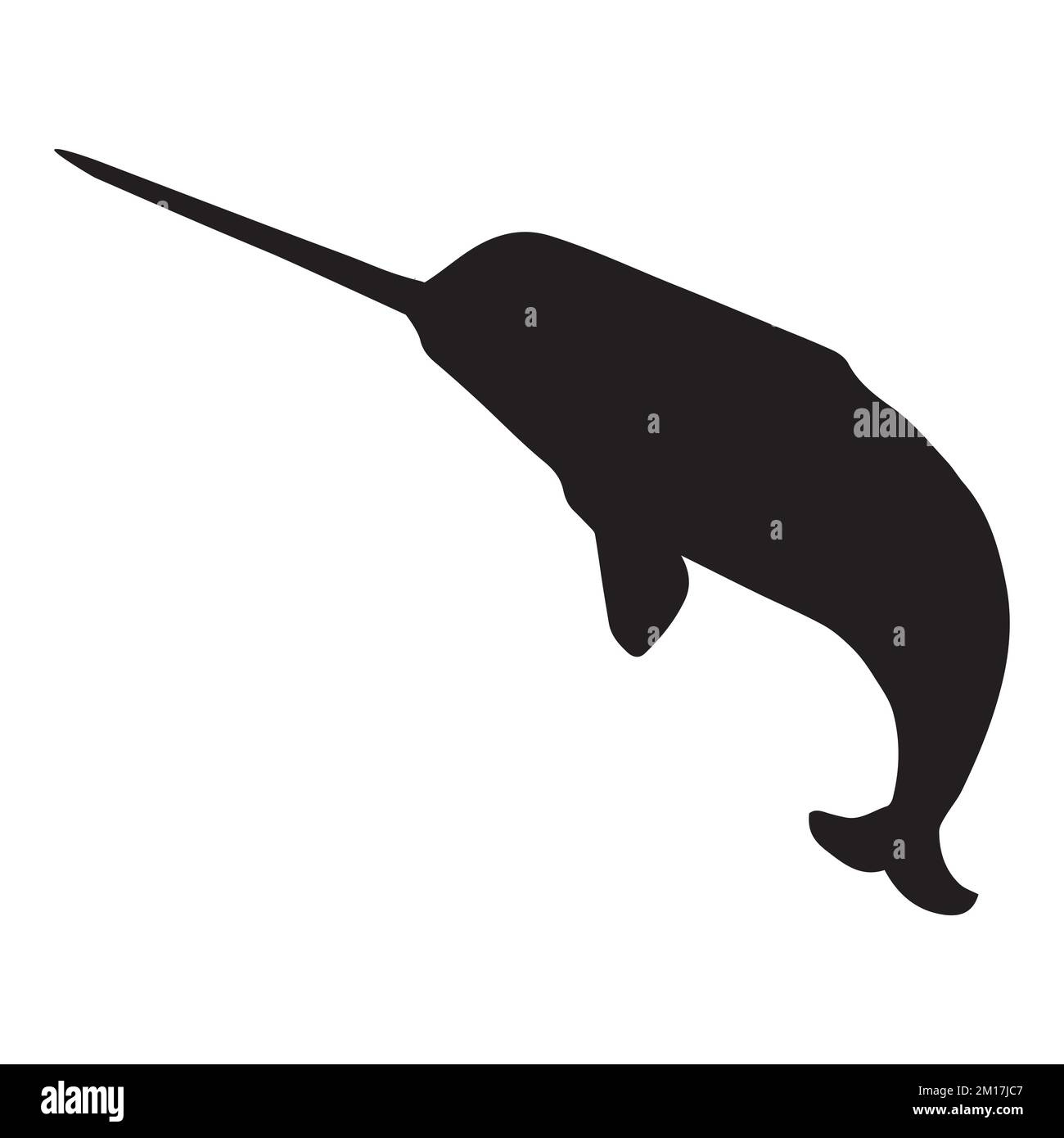 Illustrazione vettoriale di Silhouette Narwhal Illustrazione Vettoriale