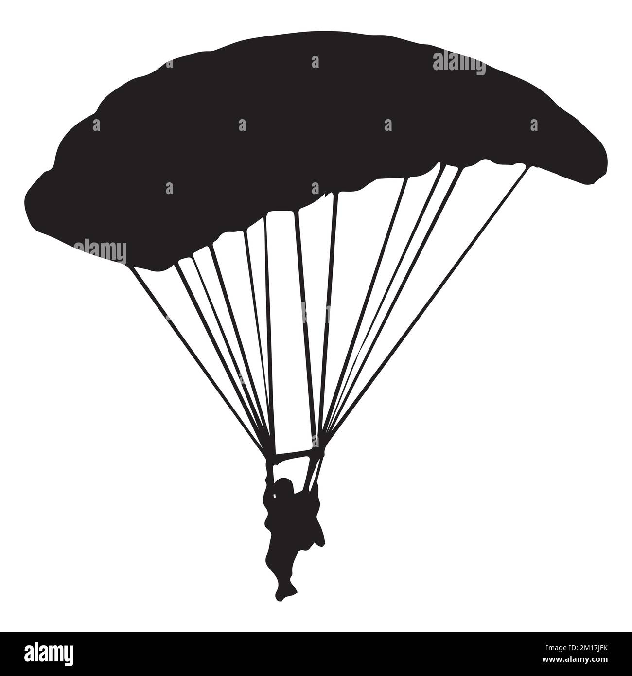 Vector Illustration of Skydiving paracadutismo Silhouette Illustrazione Vettoriale
