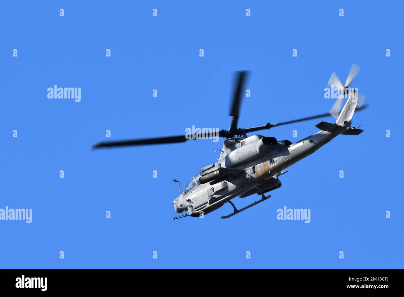 Il corpo dei Marine DEGLI STATI UNITI attacca l'elicottero in volo. Foto Stock