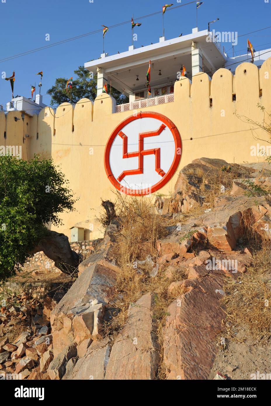Swastika, Tempio di Garh Ganesh a Jaipur, India Foto Stock