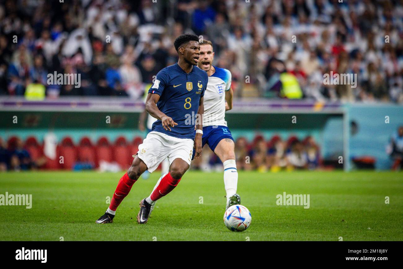 Doha, Qatar. 10th Dec, 2022. Aurelien Tchouameni (fra), Jordan Henderson (Inghilterra) Inghilterra - Francia Inghilterra - Frankreich World Cup 2022 in Qatar 10,1 Foto Stock