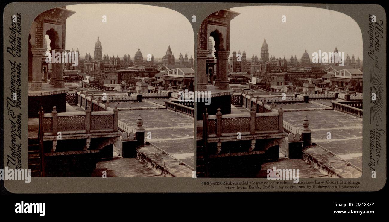 Sostanziale eleganza di Madras - gli edifici dei tribunali, India , Courthoes, elementi strutturali, Domes Foto Stock