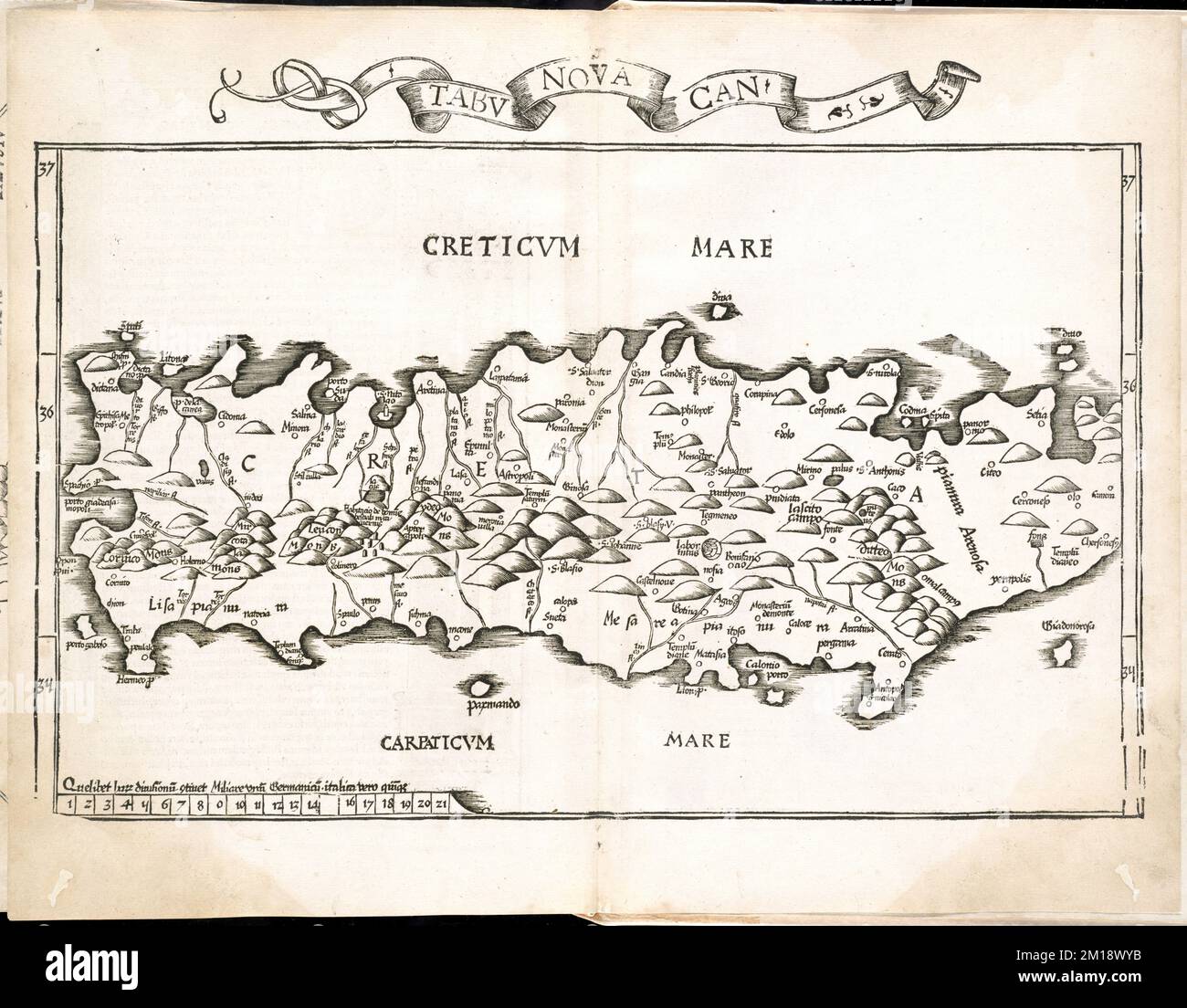 Tabu. nova Can , Creta Grecia, carte geografiche, prime opere del 1800 Norman B. Leventhal Map Center Collection Foto Stock