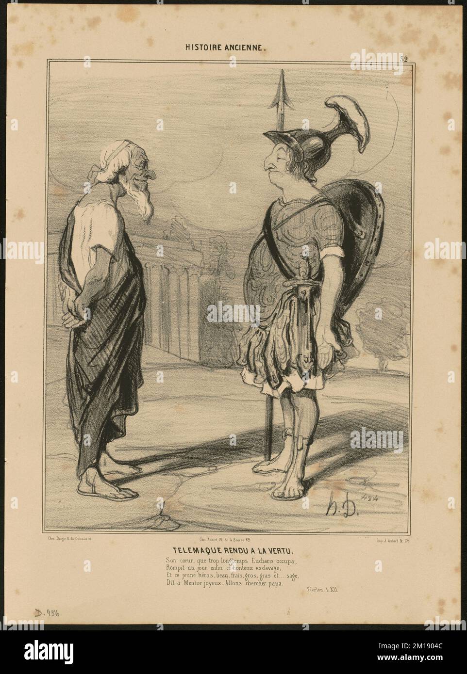 Télémaque rendu à la vertu. Honoré Daumier (1808-1879). Litografie Foto Stock