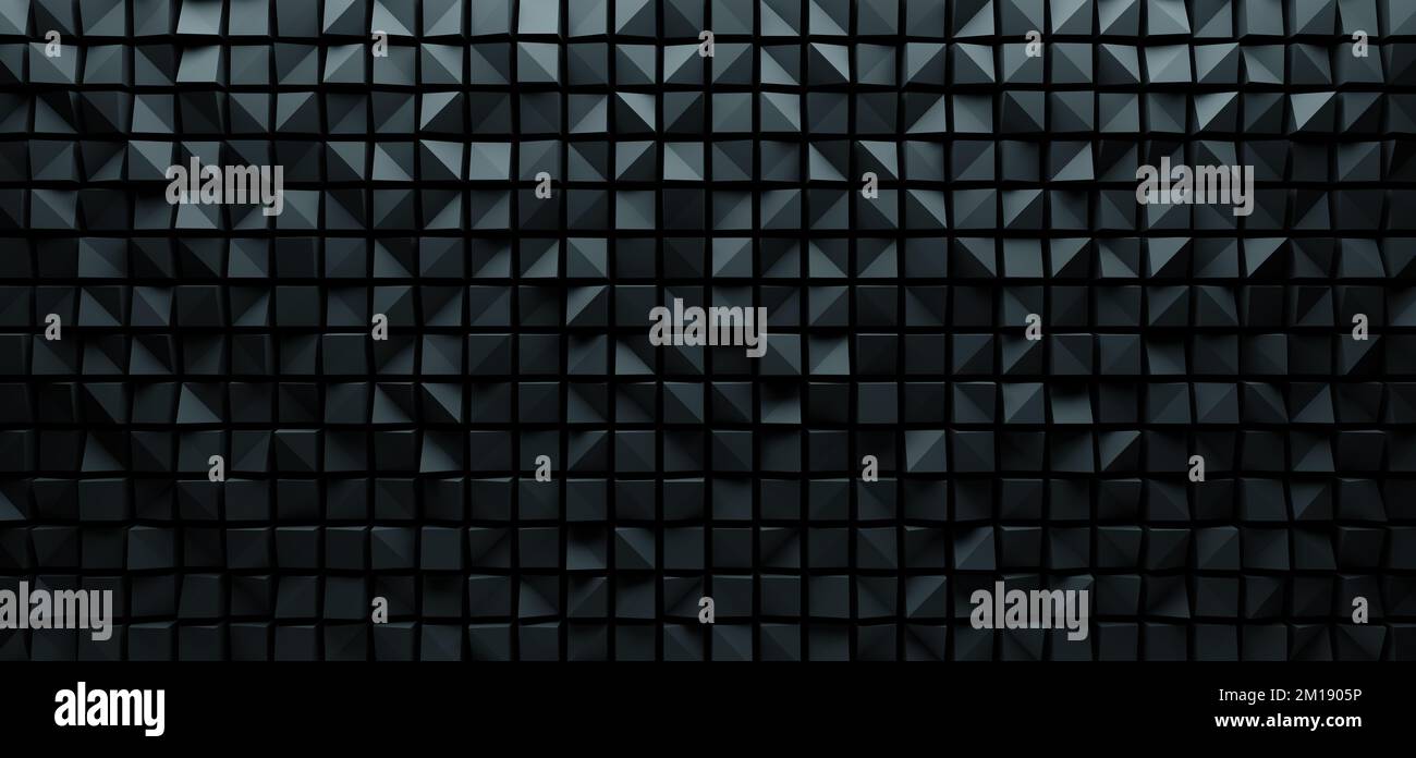 Sfondo geometrico astratto nero. illustrazione 3d. Foto Stock