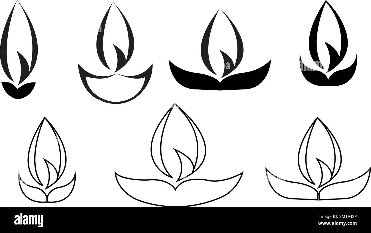 Logo Vector di fuoco in stile minimalista. Modificabile per scopi personali. Illustrazione Vettoriale