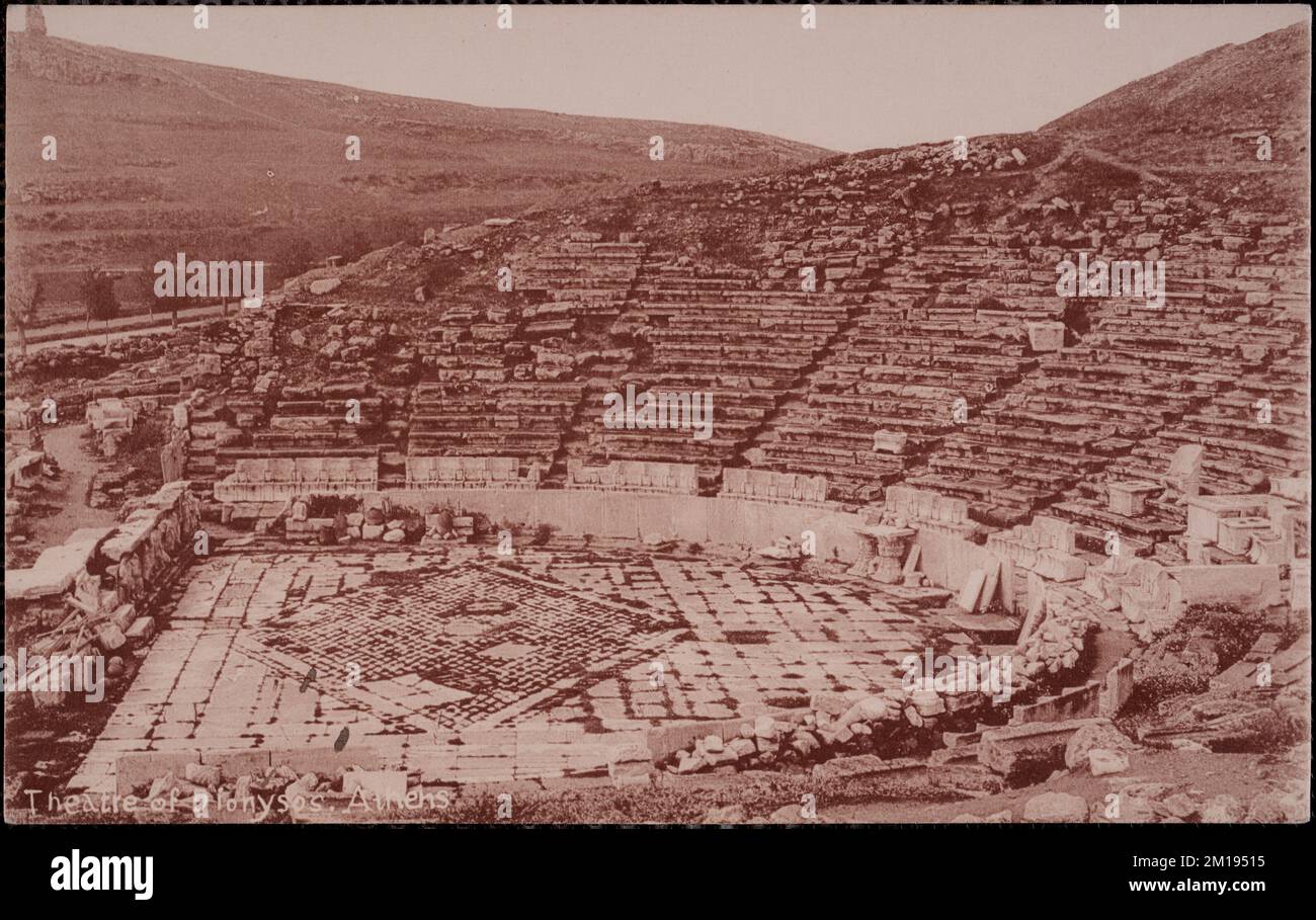 Teatro di Dionisi. Atene , Siti archeologici, Anfiteatro. Collezione Nicholas Catsimpoolas Foto Stock