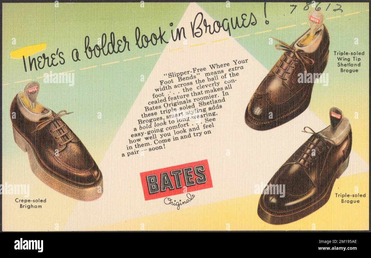 C'è uno sguardo più audace nei brogues! , Shoes, Tichnor Brothers Collection, cartoline degli Stati Uniti Foto Stock