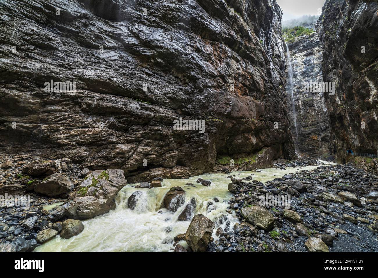 Grindelwald Grindelwald Gorge canyon fiume nell'Oberland Bernese, Svizzera Foto Stock